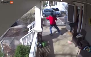 Delivery Guy Will Need To Briefs After A Monster Of A Dog Jumps Through Window To Attack Him 