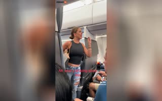 Woman Tripping Out On A Plane Runs Off Proclaiming The Man In The Back Isn't Real