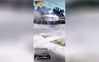 Sidewalk Interview Turns Into a Speeding Car Crash that DEMOLISHES a House - Car Erupts in Flames