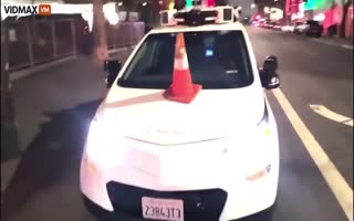 Very Expensive Driverless Cars Can Be Disabled By Simply Placing A Cone On The Hood