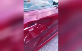 Someone Hit This Woman's Car In The Parking Lot Of Walmart, You Would Not Believe What She Found On The Windshield