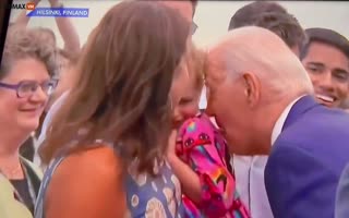 Creepy Old Man LICKS A Baby Being Held By His Mother, Turns Out It's Joe Biden