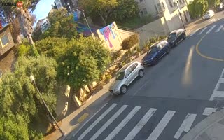 Stolen Car LEAPS A Hill, Lands Upside Down, Teens Spill Out Like a Clown Car and Flee
