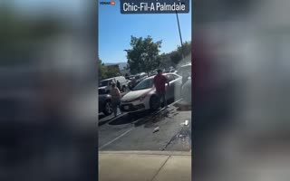 Chaos Unleashed: Wild Altercation Erupts Outside Chick-fil-A in Palmdale, CA