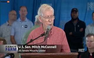 Giant RINO Loser Mitch McConnell Is Heckled Mercilessly For His Entire 5 Minute Speech In His Home State