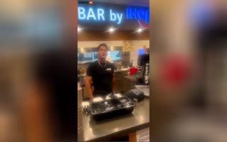 This iHop Employee Seems To Be So Sick Of Working Overtime, He's Going To Get Fired Over His Attitude