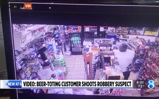 Beer-Totting Badass Shoots Armed Robber 7 Times At Gas Station