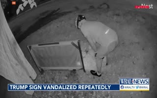 Cylcist Who Set Fire To Trump Sign In Raleigh Is Identified. Sign Owner To Sue Him