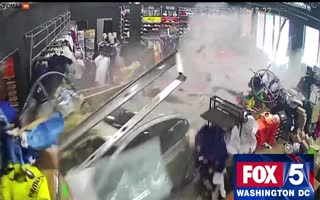 Driver Crashes Through Sports Store In Virginia
