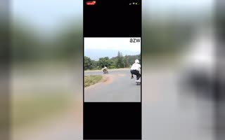 Travelling At High Speed On A Skateboard Downhill On A Busy Road In Kenya, What Could Go Wrong?