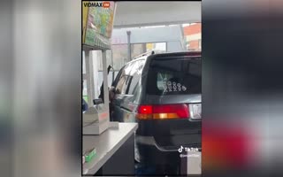 A Minivan Crashes Through A Convenience Store...Wait For It