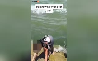 The Worst Boyfriend Ever Tosses His Woman Into A Lake As A Prank, She Almost Drowns