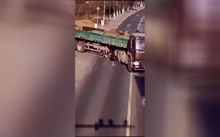 This Is The Luckiest Cyclist EVER As A Truck Runs Him Over