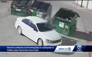 18 Year Old Caught On Video Throwing Her Baby Into Dumpster
