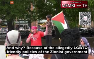 Transgender Man Comes Out To Make A Pro-Hamas Speech Not Realizing He's A Chicken Supporting KFC