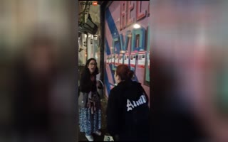 Horrible Woman Rips Down Posters Of Missing Israeli Children, Tells Jewish Woman Questioning Her 'F*ck Israel' 