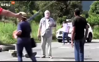 RAW VIDEO- Climate Protesters Blocking The Road In Panama Effed Around And Found Out, 77 Year Old American Lawyer Shot 2 Dead