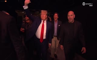 Trump Arrived At UFC 295 With Rumored Running Mate, Tucker Carlson And The Crowd Went Wild