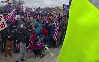 New Footage From Jan 6th Seems To Show Capitol Police Pushing An Elderly Woman Down The Stairs For No Reason Other Than To Antagonize The Crowd