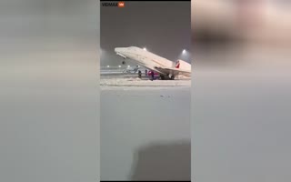 The Weather In Germany Has Gotten So Extreme And Cold, A Jet Froze To The Runway
