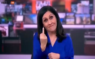 BBC Propaganda Puppet Tells Her Audience What She Really Thinks Of Them By Flipping The Bird Live On Air