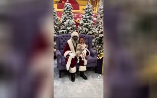 LOL, Little White Girl Is NOT Happy Santa Is Black This Year