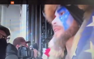 New Video Shows The Q Shaman Reading Trump's Tweet To Stay Peaceful And Go Home To The Crowd