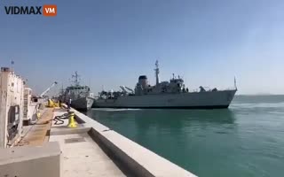 OOPS...A British Ship Backs Into Another At A Port In Bahrain