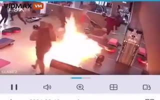Man Goes Ape At Gym As He Lights It On Fire