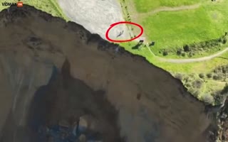 2 People Nearly Get Killed As An Entire Cliffside Collapses In Northern California