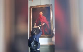 Watch As Pro-Hamas Twat Totally Destroys A Historic British Painting