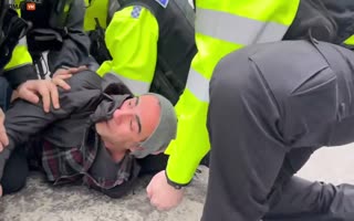 LONDON HAS FALLEN: Man Carrying A 'Hamas Is Terrorist' Sign Is Arrested By London Police After He Was Assaulted By Mob