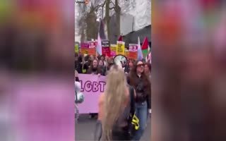 LOL, Trans Activists Join The Pro-Hamas Protesters In London In An Awkward Display Of Irony
