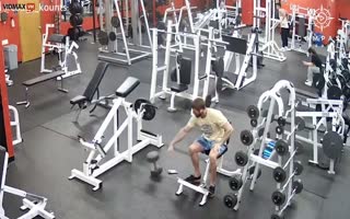Dude Working Out At The Gym Drops His Weight On His Phone And Finds Out