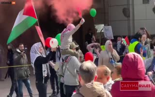 Watch As The Anti=Semites In Toronto Cheer The Iranian Attack On Israel