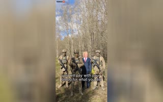 Watch As Ukrainian Soldiers Burn Effigy Of Donald Trump