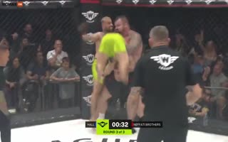 Ex World's Strongest Man Eddie Hall Fought Two Men At The Same Time In The Octagon, Powerbombs One Of Them Into Oblivion 