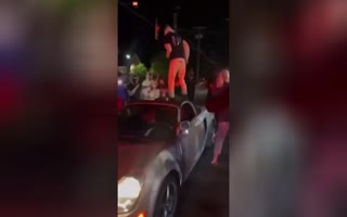 Illegal Street Takeover Thugs Destroy A Woman's Sports Car In Connecticut