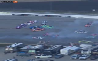 Massive Crash At NASCAR Takes Out Nearly The Entire Field Of Cars